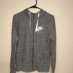 Nike Light Gray Zip-Up Hoodie